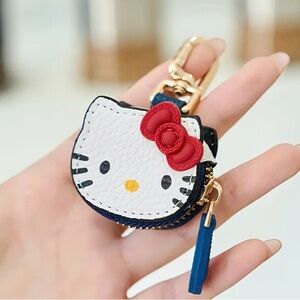 Hello Kitty Mini Bag Charm - Keychain - AirTag Holder Red, White, and Blue